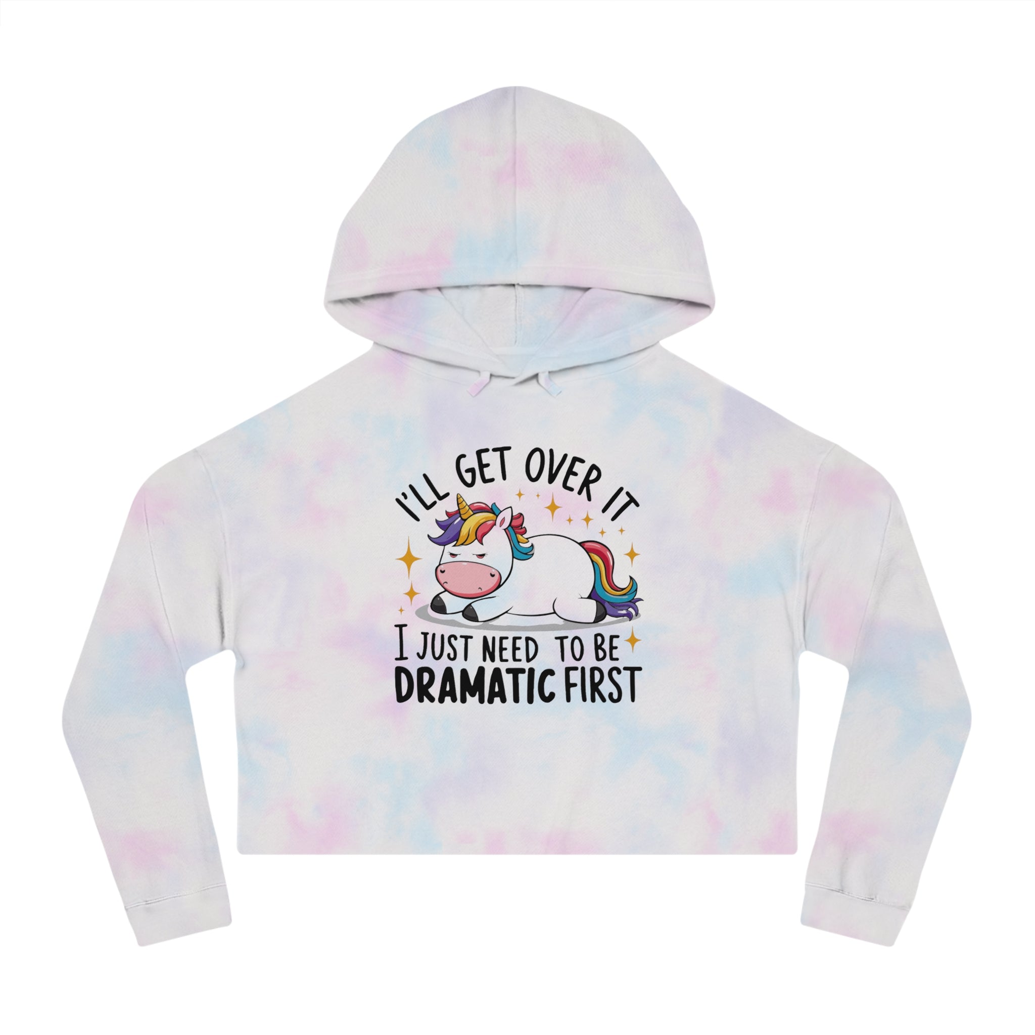 Dramatic Unicorn Cropped Hoodie for Women