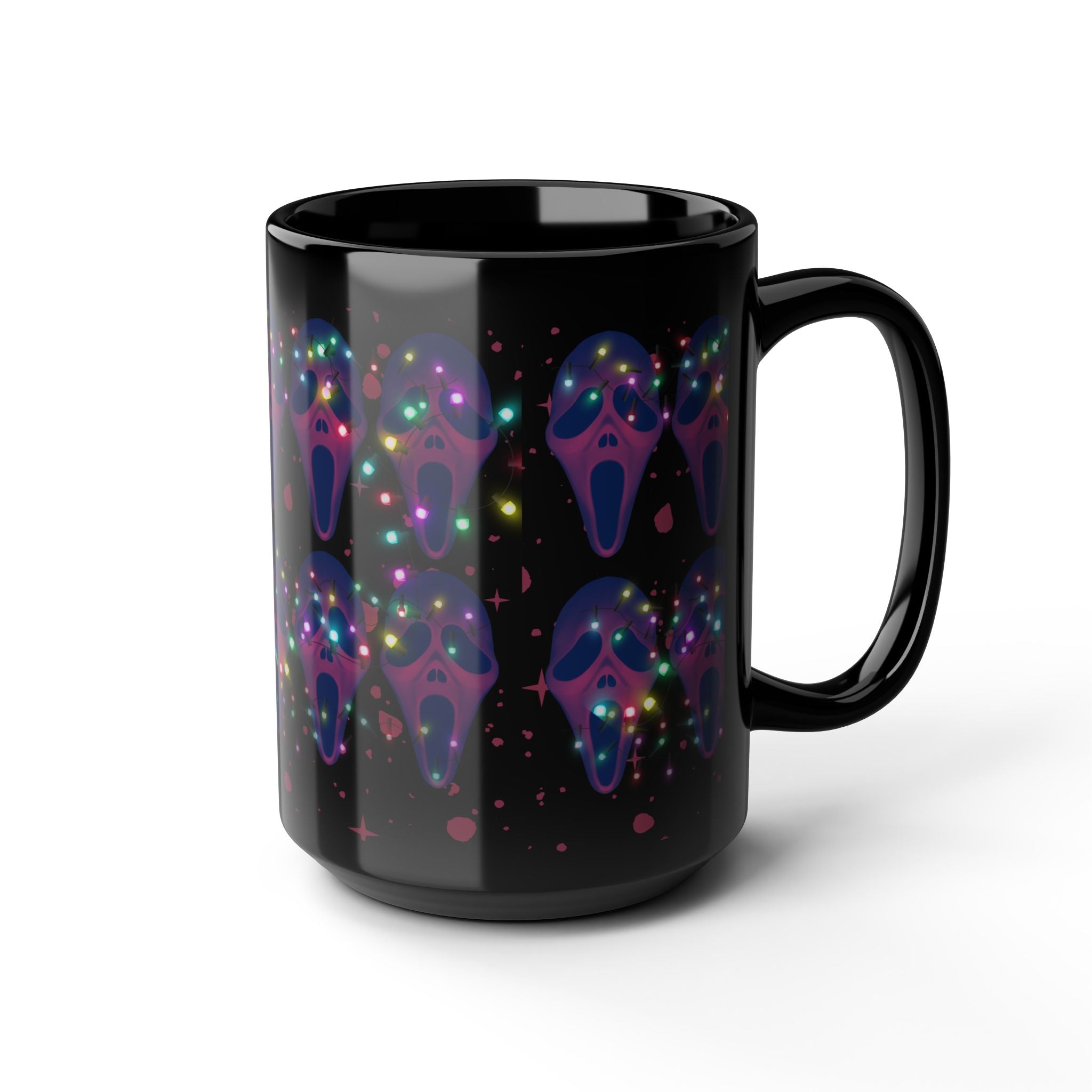 Mug: Scream with Christmas lights