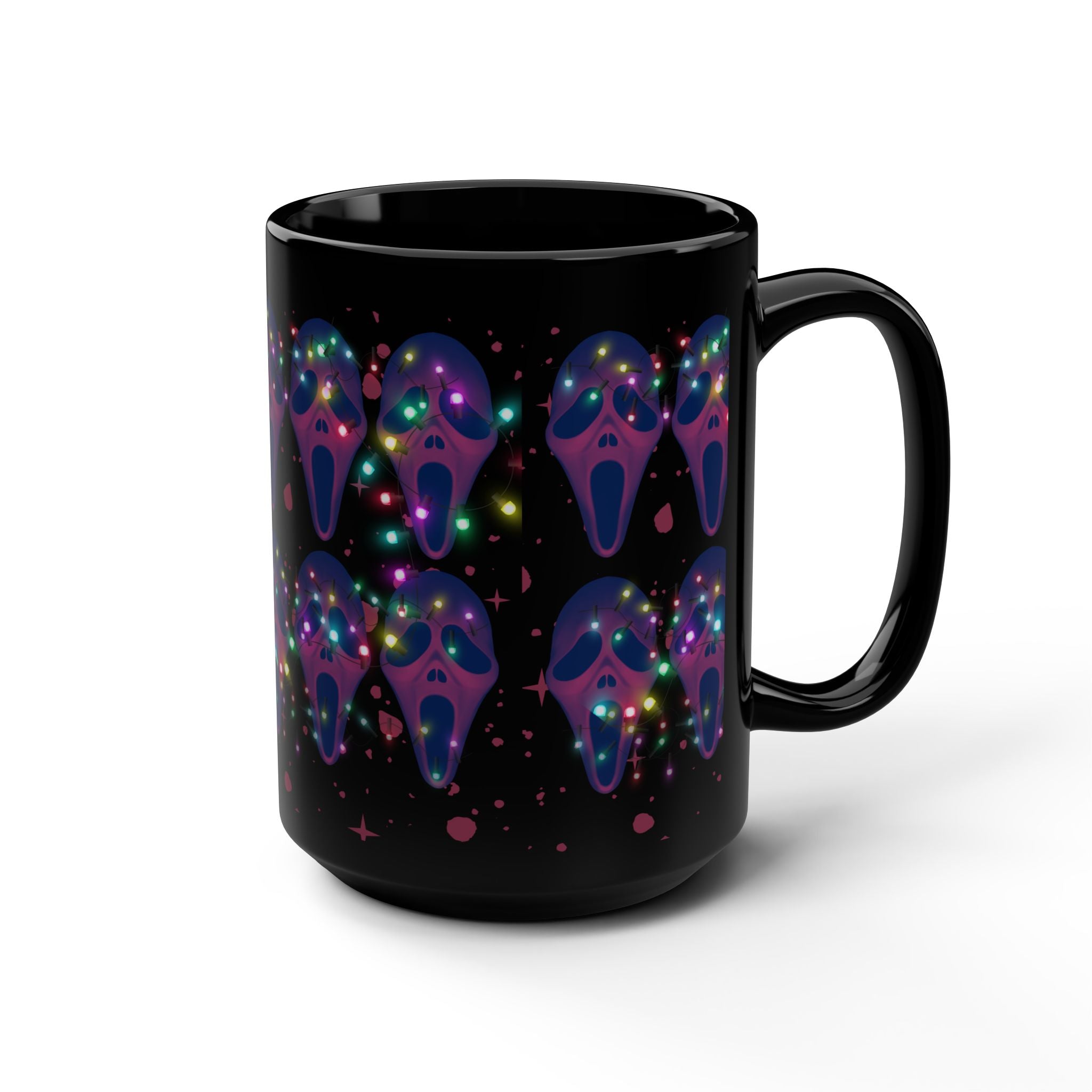 Mug: Scream with Christmas lights
