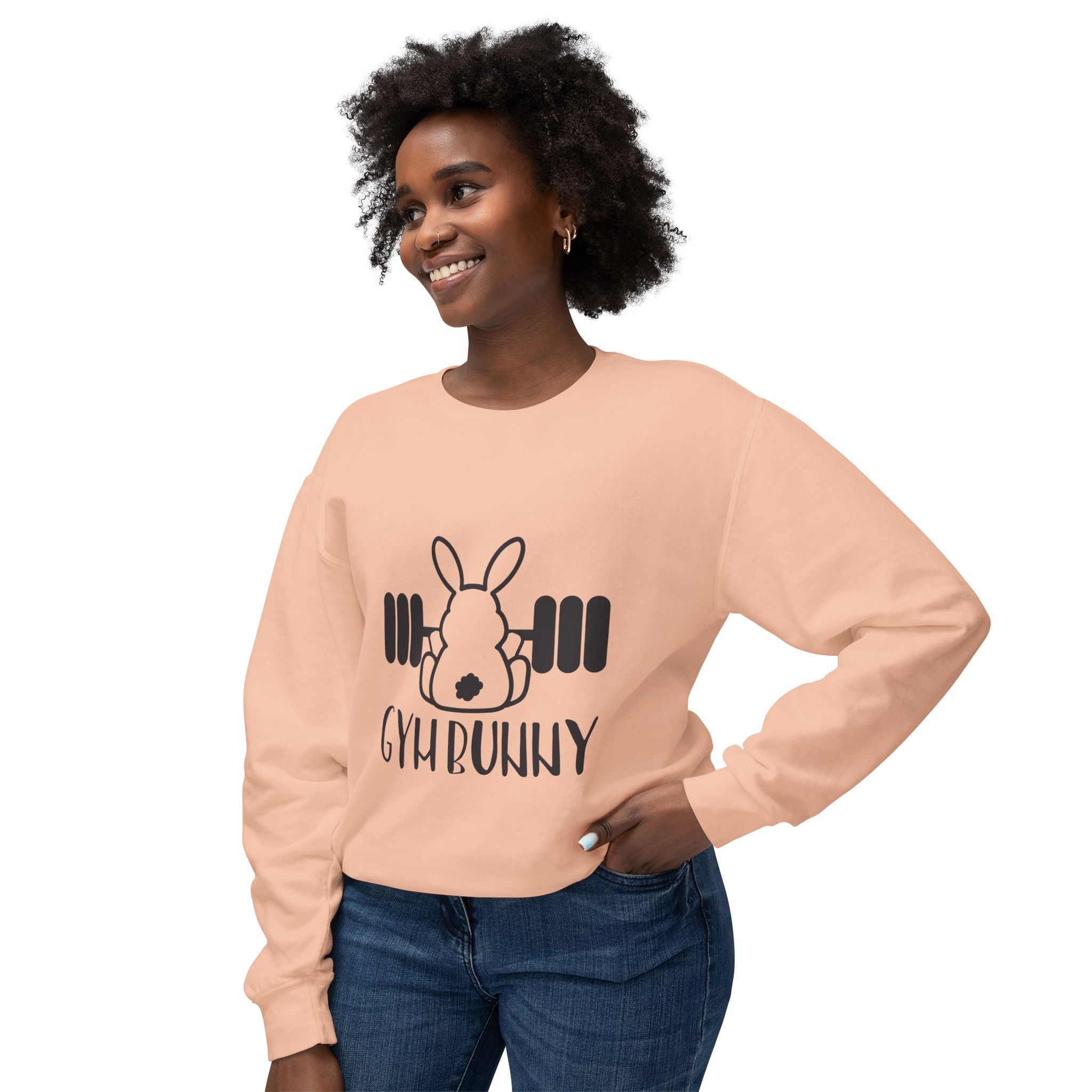 Sweatshirt: Gym Bunny Unisex Lightweight Crewneck Sweatshirt - Perfect for Fitness Enthusiasts