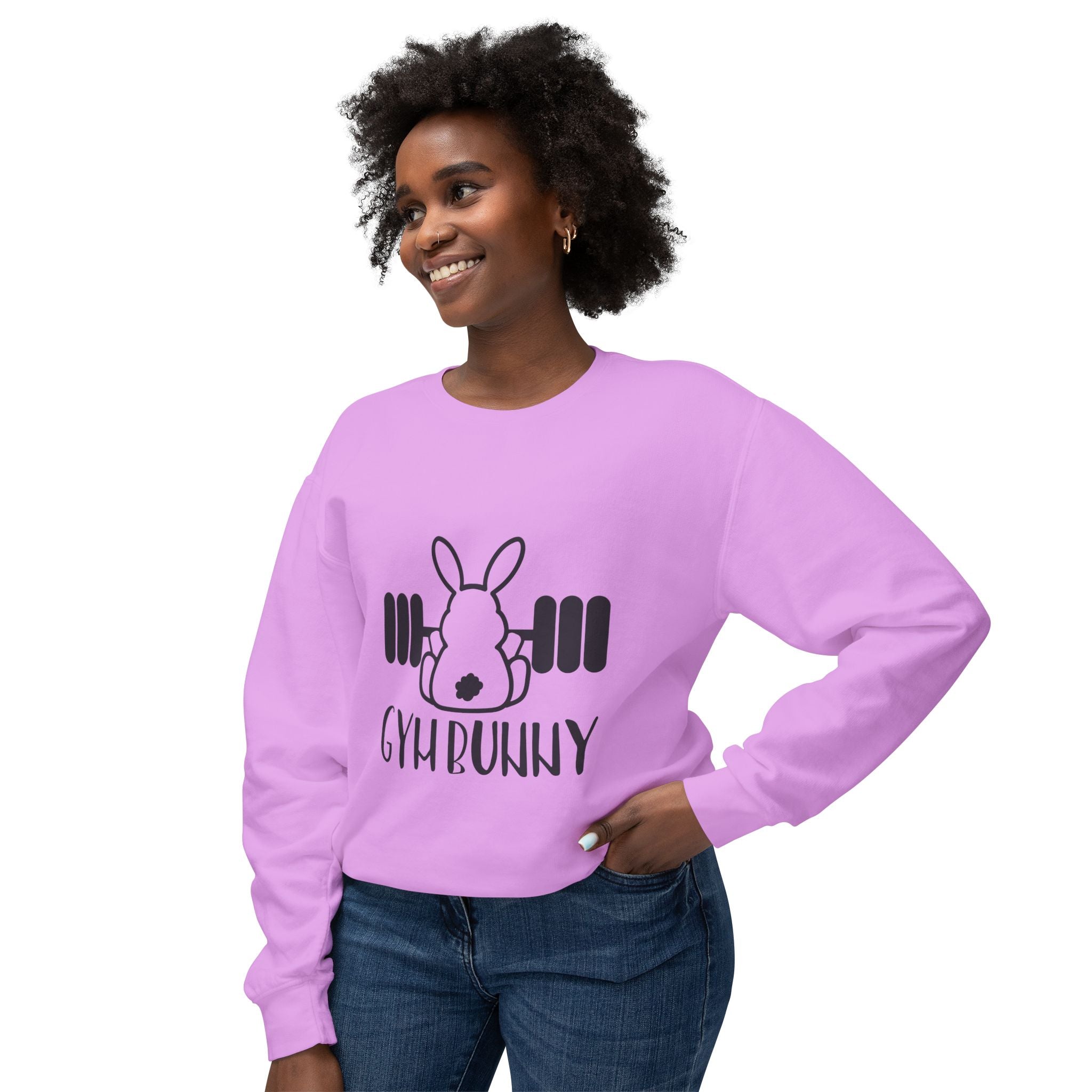 Sweatshirt: Gym Bunny Unisex Lightweight Crewneck Sweatshirt - Perfect for Fitness Enthusiasts