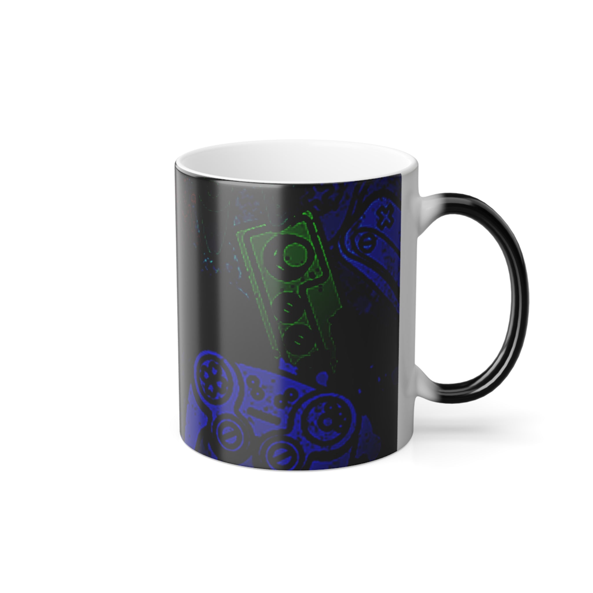 Mug: Dark Gamer Retro Gamer Design Color Morphing Mug, 11oz