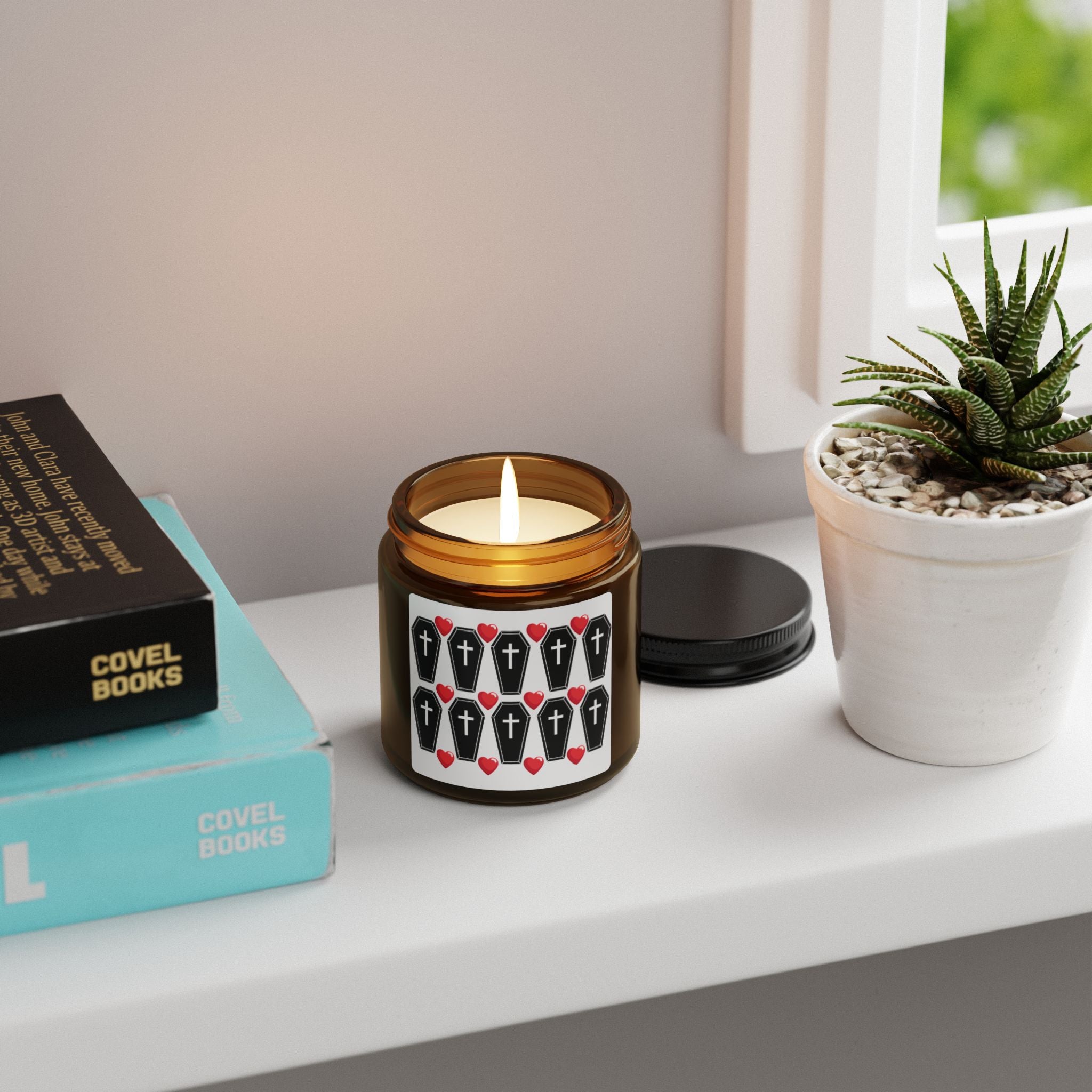 Jar Candle: Black Hearts Coffin Number | Soy Amber