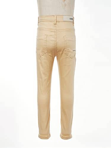 Children Boy's Skinny Chino Pants Kids Cute School Uniform Elastic Waist Straight Pants Stretchy Jeans