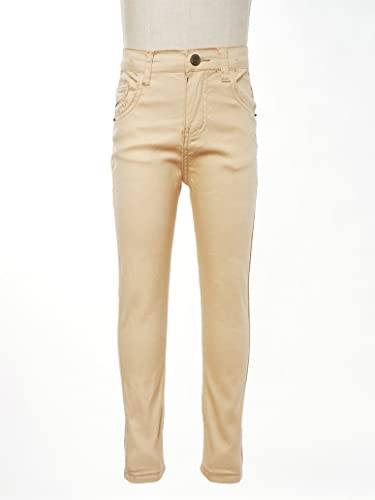Children Boy's Skinny Chino Pants Kids Cute School Uniform Elastic Waist Straight Pants Stretchy Jeans