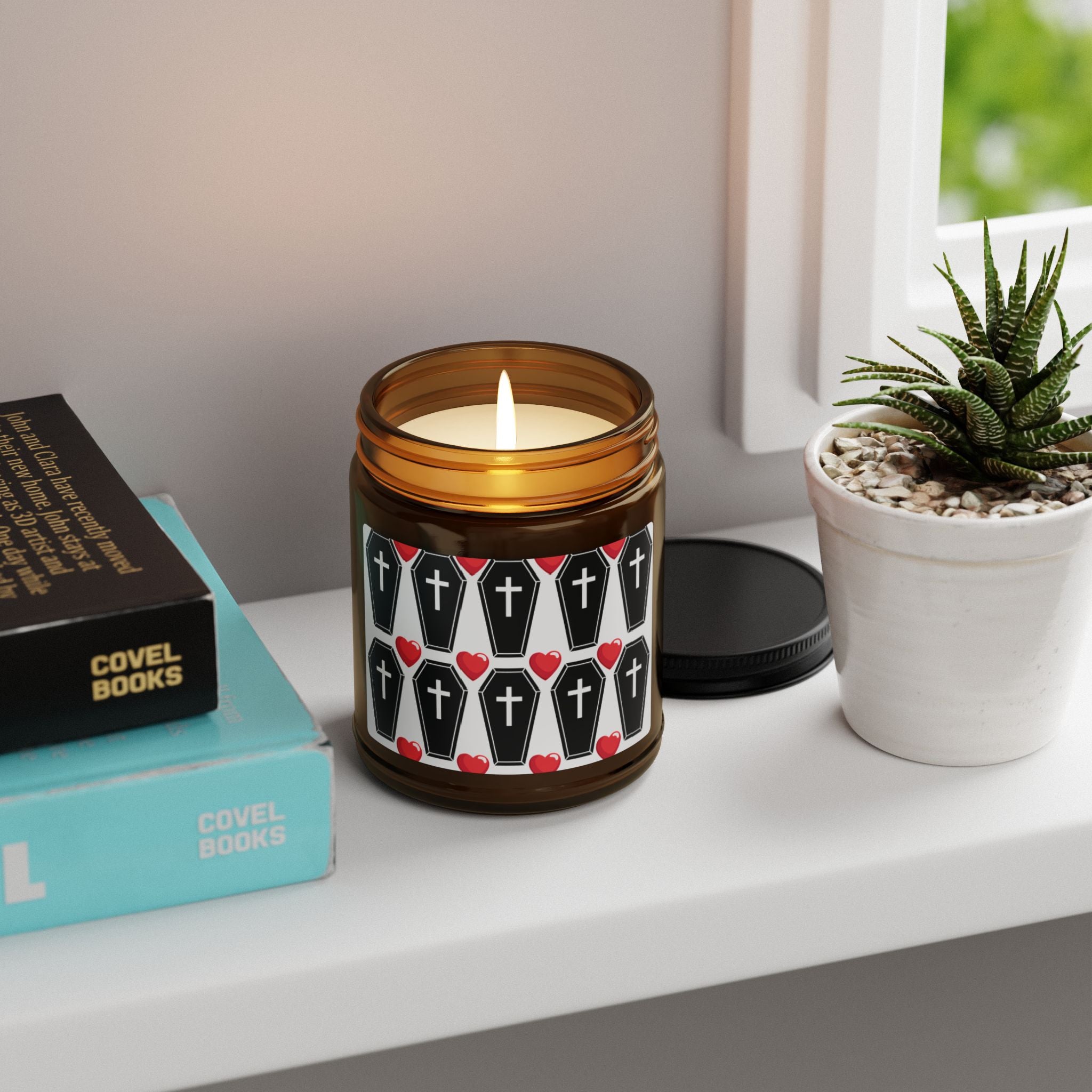 Jar Candle: Black Hearts Coffin Number | Soy Amber