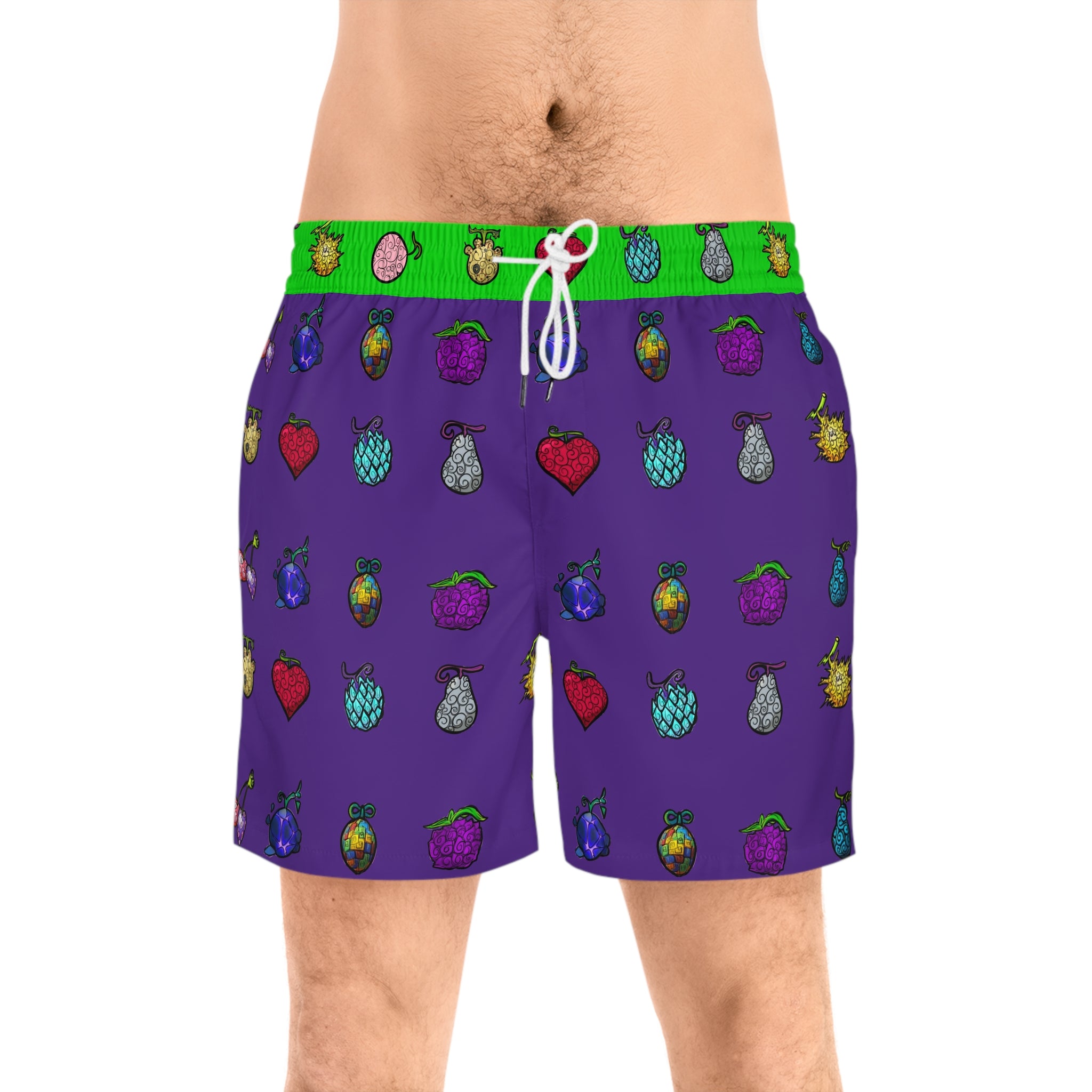 Swim Trunks: Don’t Add Seawater - Vibrant Super Fruit - Anime Swim Shorts for Summer Fun | Mens AOP Beachwear, Tropical Swim Trunks, Pool Party Attire, Holiday Swimwear, Vacation Shorts