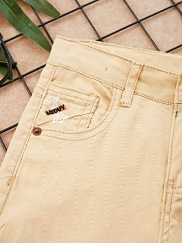 Children Boy's Skinny Chino Pants Kids Cute School Uniform Elastic Waist Straight Pants Stretchy Jeans