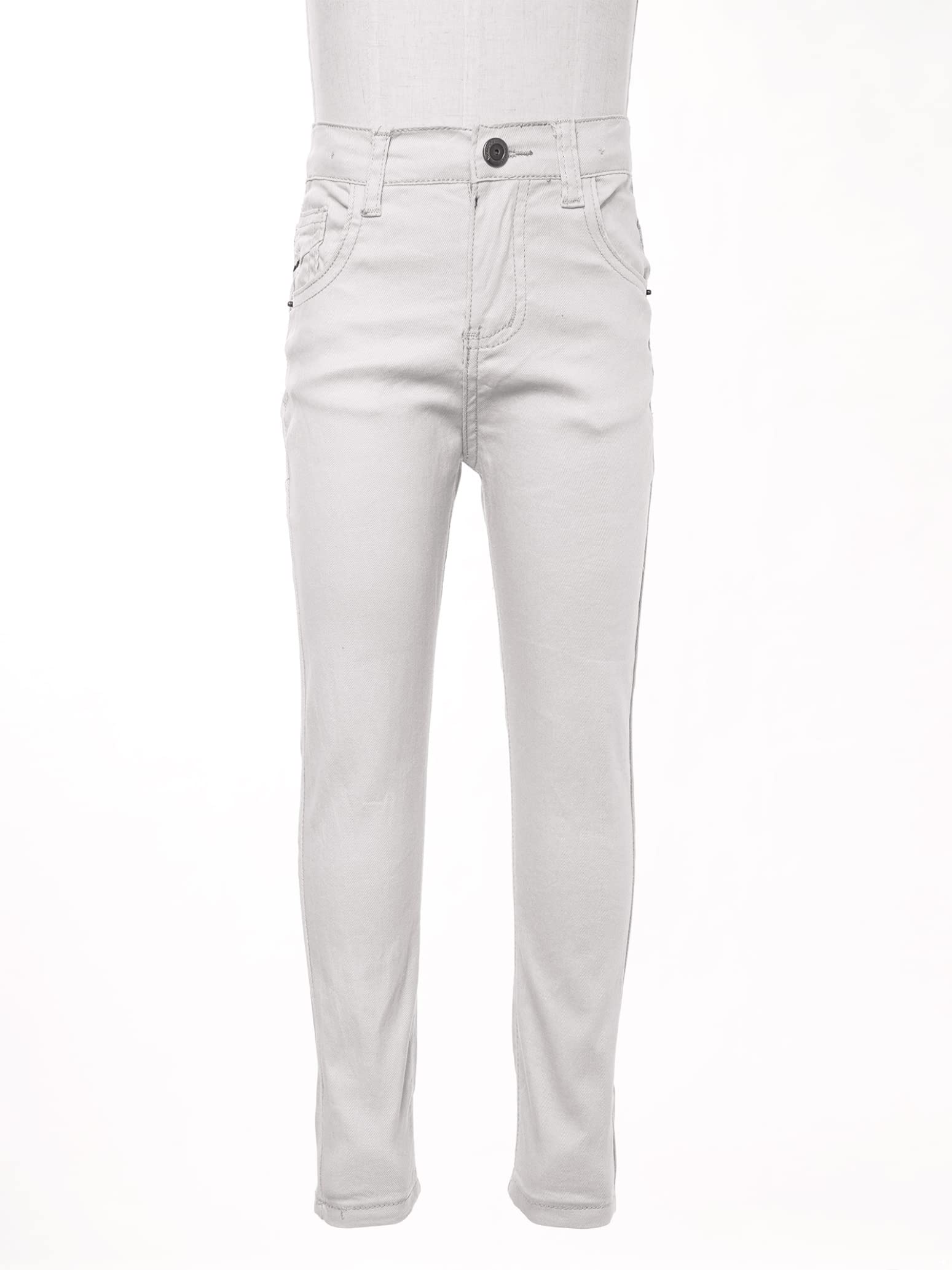 Children Boy's Skinny Chino Pants Kids Cute School Uniform Elastic Waist Straight Pants Stretchy Jeans