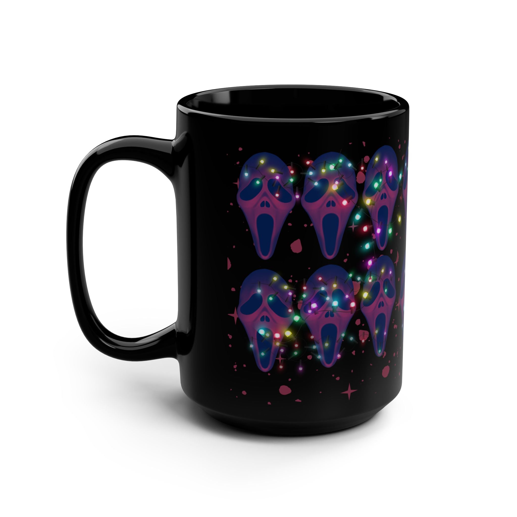 Mug: Scream with Christmas lights