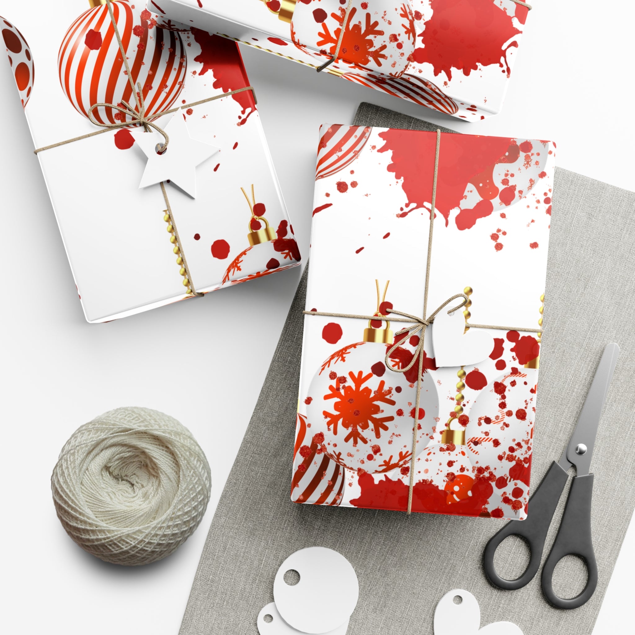 Wrapping Paper: Bloody Baubles | Holiday Crime Theme