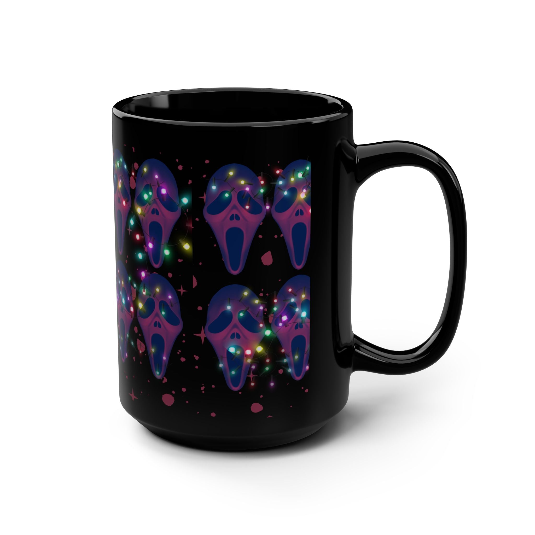 Mug: Scream with Christmas lights