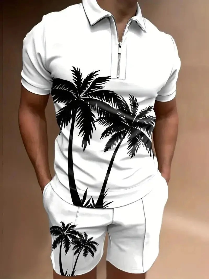Men's Casual Beach Shorts Set – Lightweight 2-Piece Outfit for Summer Comfort and Style