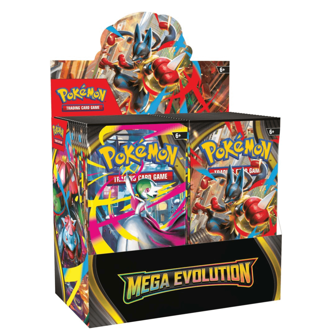 Image of Pokémon TCG Mega Evolutions Enhanced Booster Box featuring rare cards, sealed packs, and exclusive artwork.