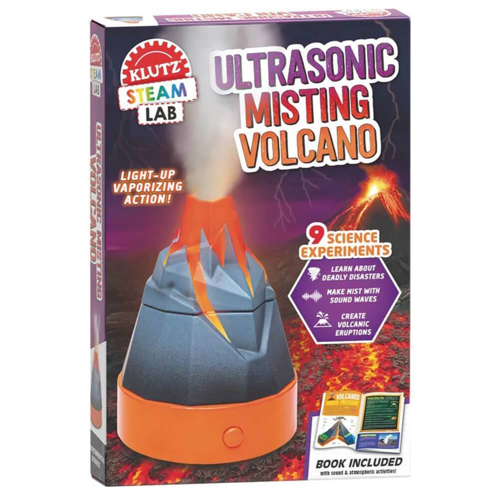 Klutz Ultrasonic Misting Volcano toy set packaging on a white background