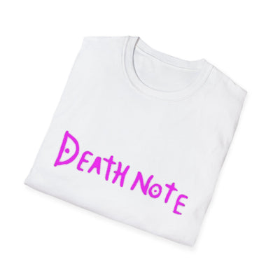 T-Shirt: Pink Death Note-Inspired Unisex Softstyle T-Shirt | Anime Fanart Apparel, Gift for Geek Culture, Cozy Everyday Wear, Casual Outfit, Pop Culture Merchandise