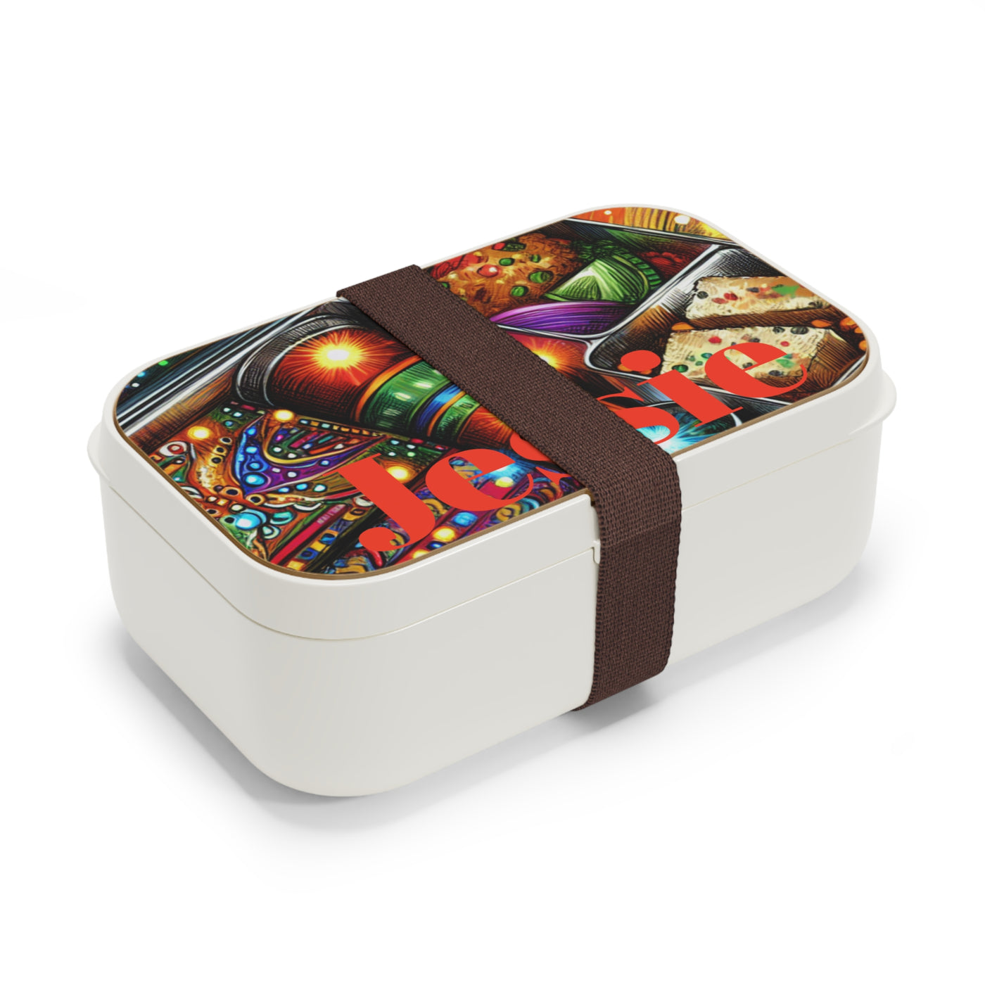 Colorful Bento Lunch Box with Vibrant Design - Ideal for Meal Prep and School