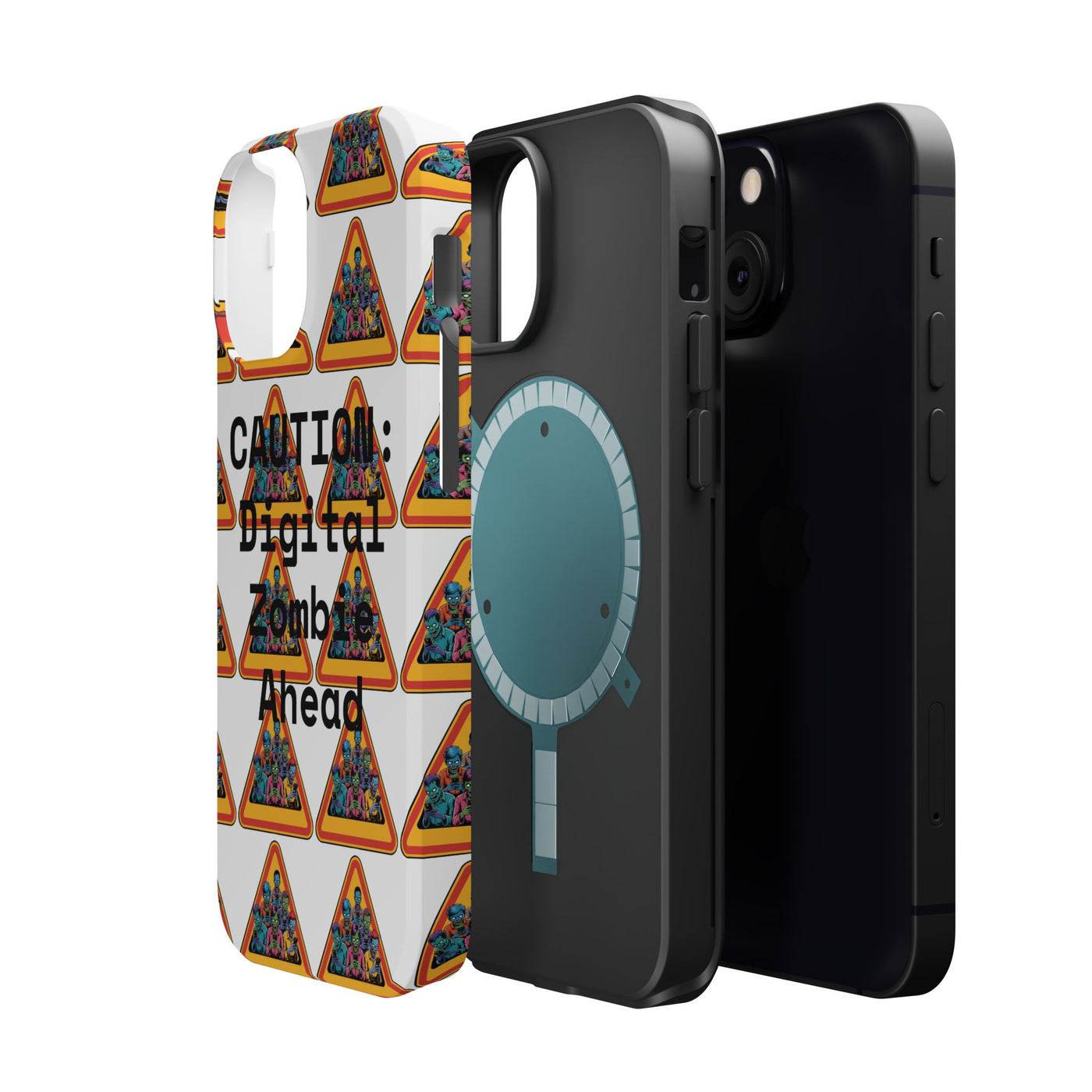 Phone Case: Caution: Digital Zombie Ahead Phone Case | Quirky Smartphone Protection, Unique Gift, Trendy Accessory, Fun Design, Geeky Style