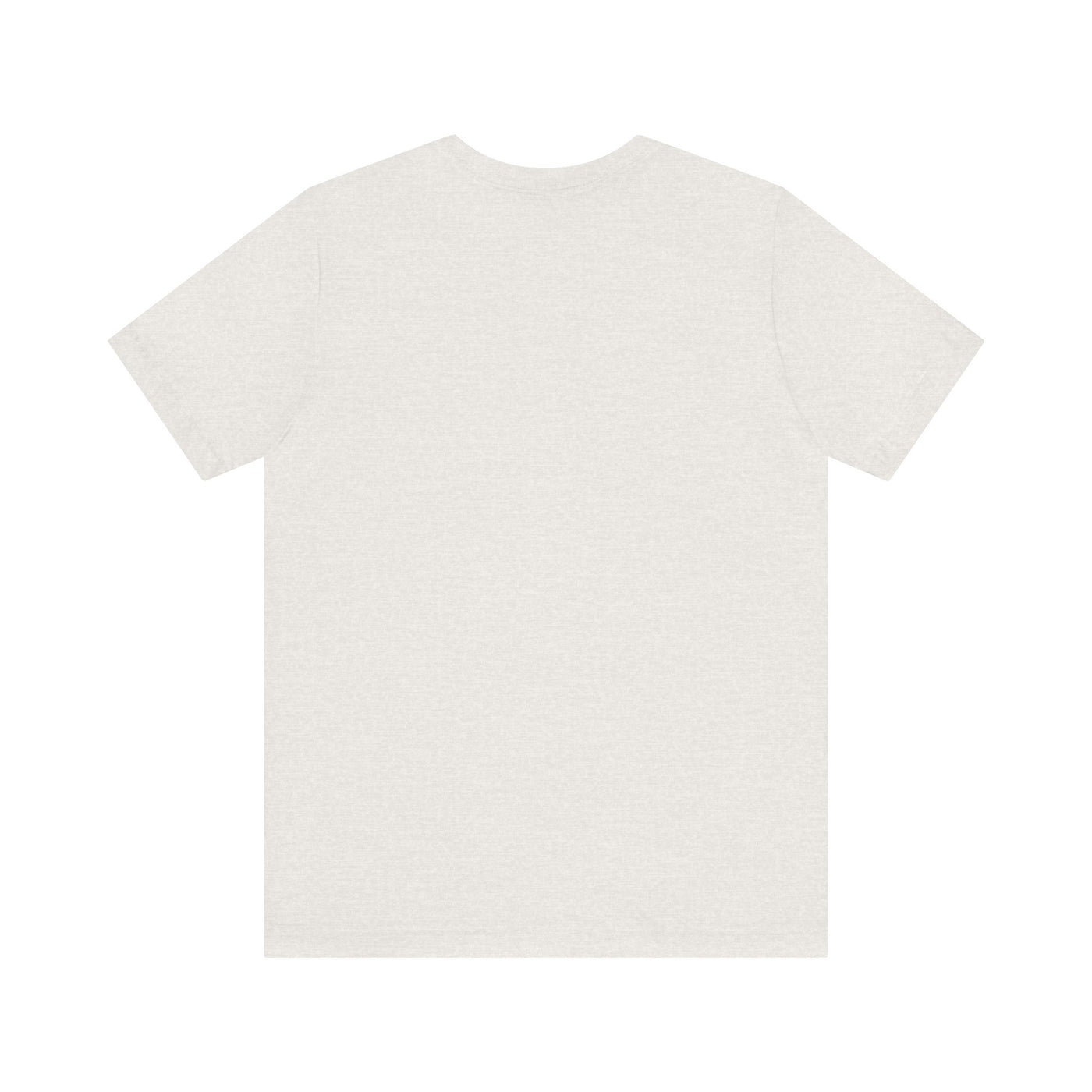 A light grey, short-sleeved t-shirt.