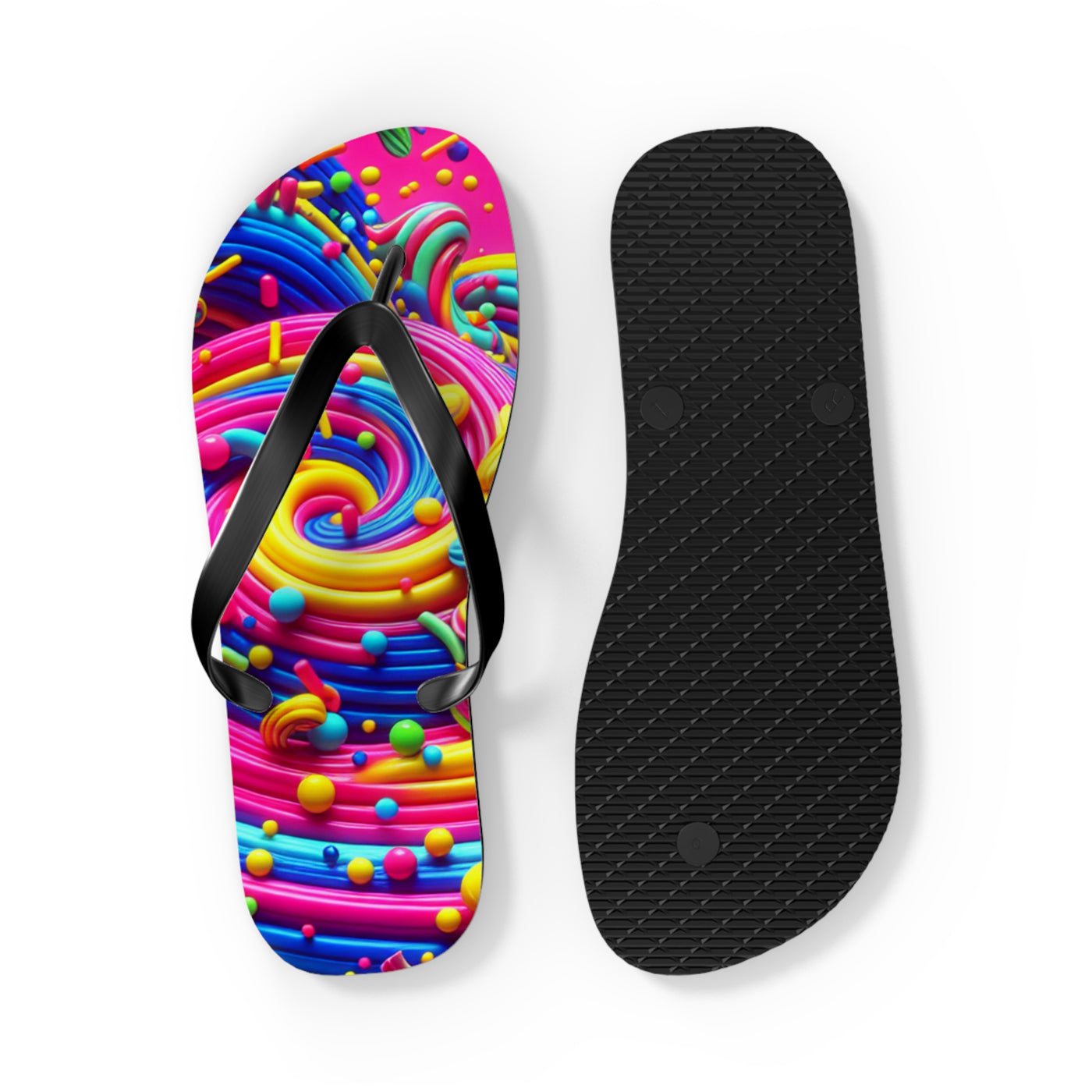 Flip Flops: Vibrant Color Sprinkle Design
