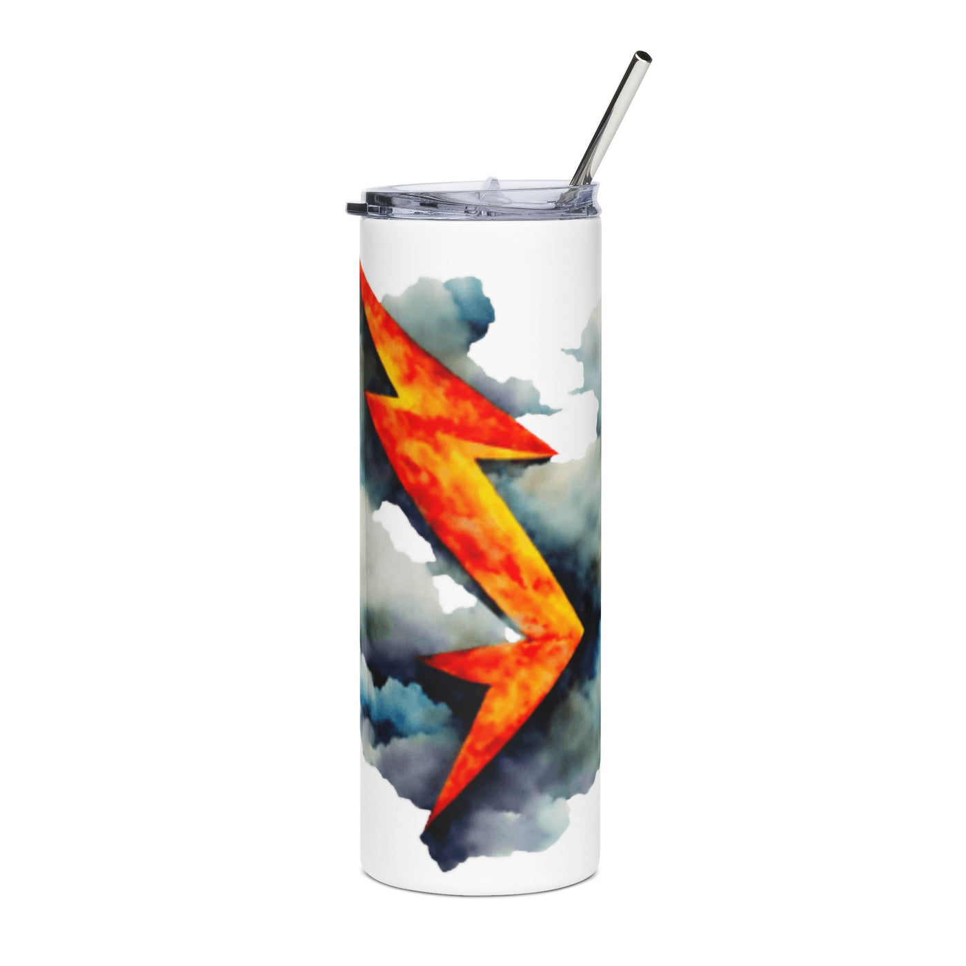 Tumbler: Bold Lightning Bolt Stainless Steel Tumbler, 20oz | Travel Mug, Gift for Superhero Fans