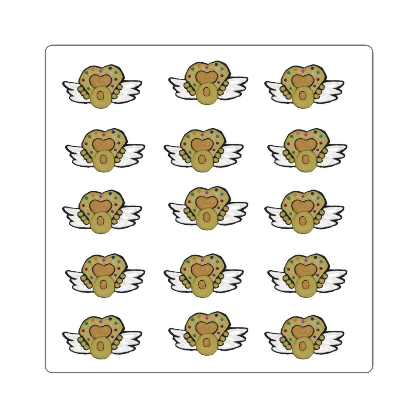Sticker: Golden Sailor Moon inspired Brooch with Wings | Square