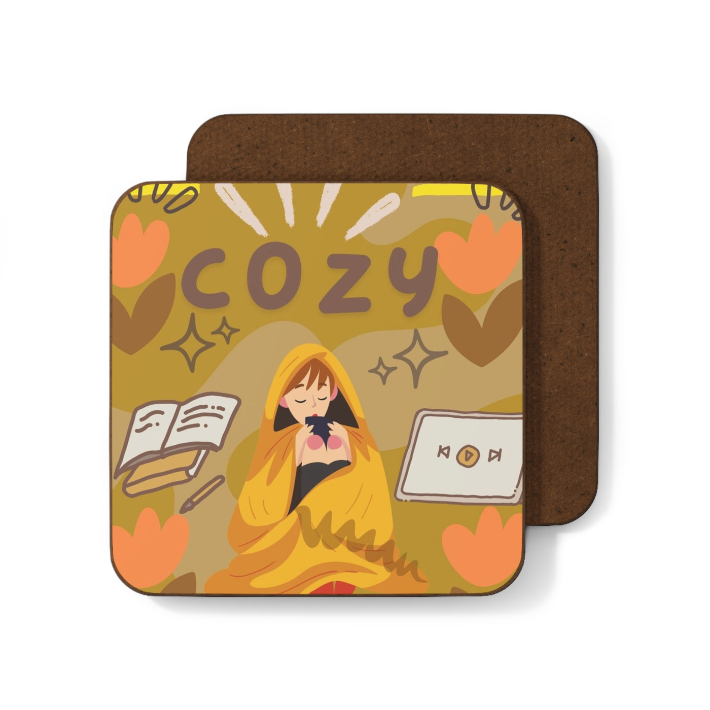 Hardboard Back Coaster: Fall Comforts