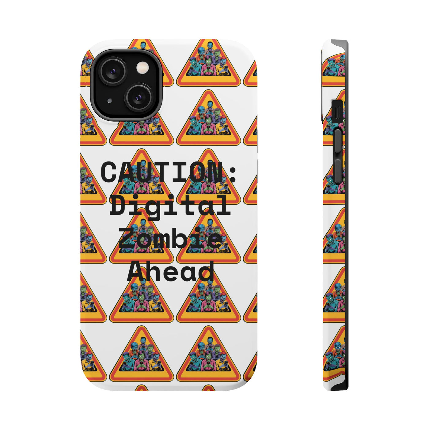 Phone Case: Caution: Digital Zombie Ahead Phone Case | Quirky Smartphone Protection, Unique Gift, Trendy Accessory, Fun Design, Geeky Style