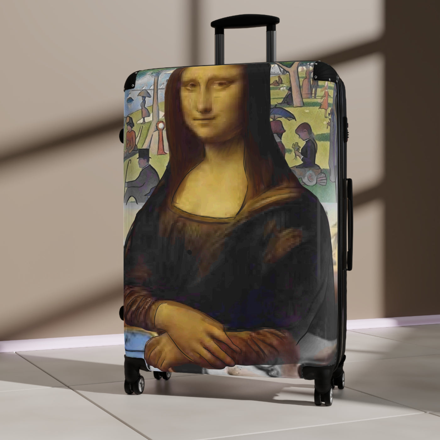 Suitcase: Designer Luggage Limited Edition Artistic Mona Lisa Collage