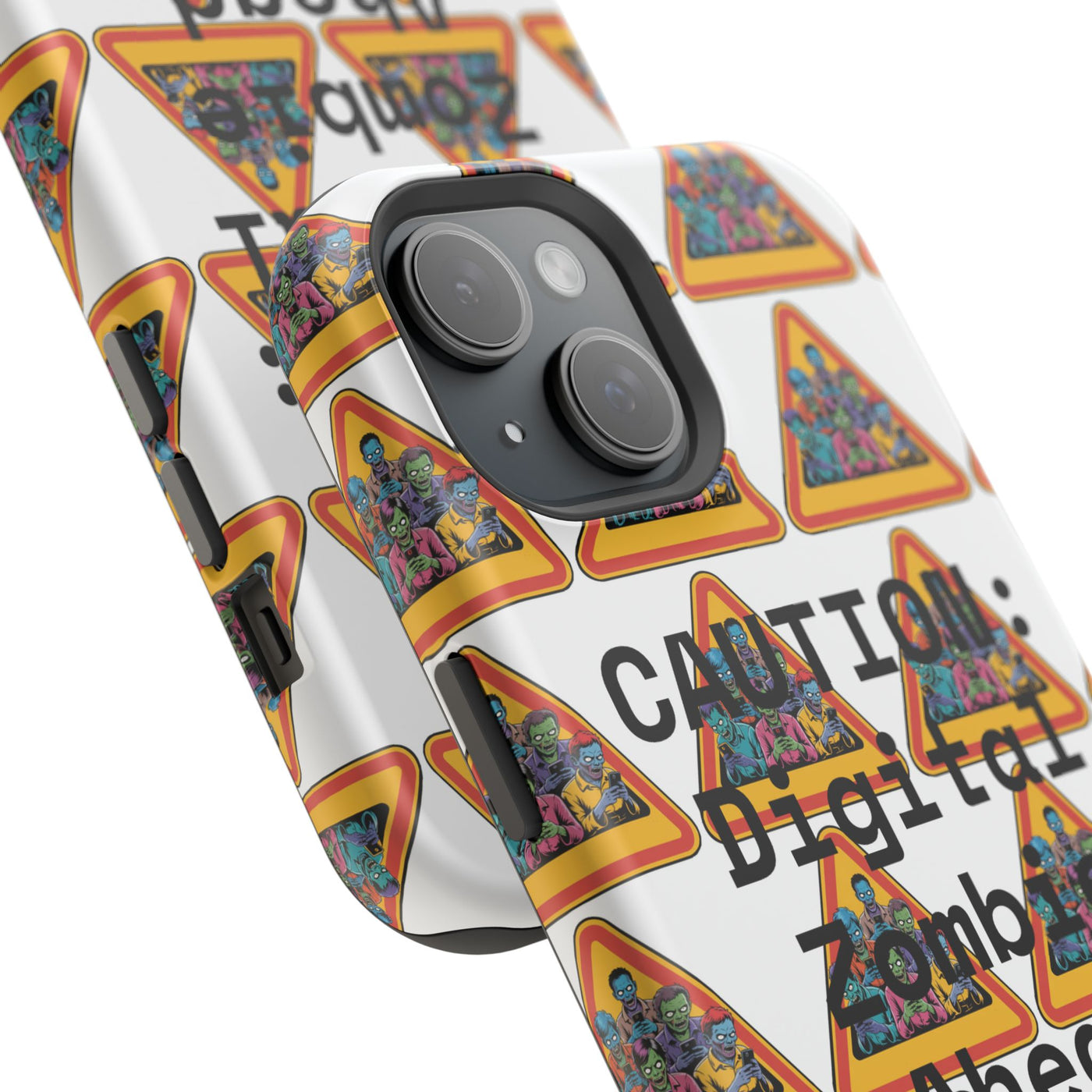 Phone Case: Caution: Digital Zombie Ahead Phone Case | Quirky Smartphone Protection, Unique Gift, Trendy Accessory, Fun Design, Geeky Style