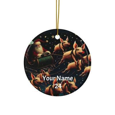 Ceramic Ornaments - When Pigs Fly Personalized Ornament