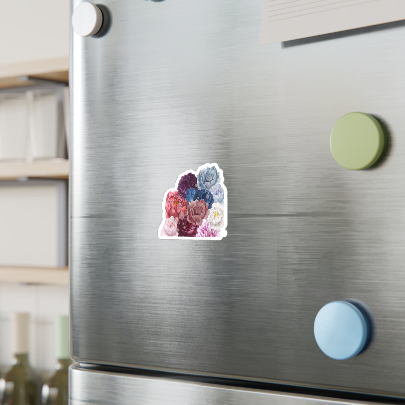 Kiss Cut Stickers: Peonies with Pearls