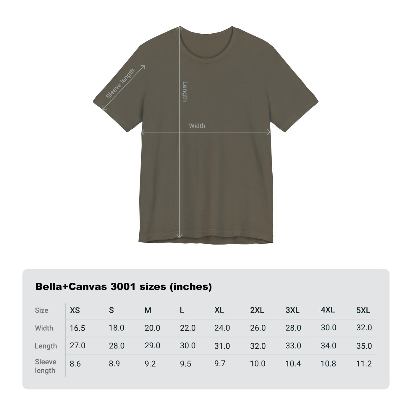 Unisex Nightmare on Elm Street t-shirt with size chart.