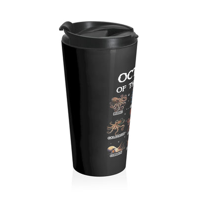 Mug: Ocean-Themed Stainless Steel Travel Mug - 'Octopus of the World'