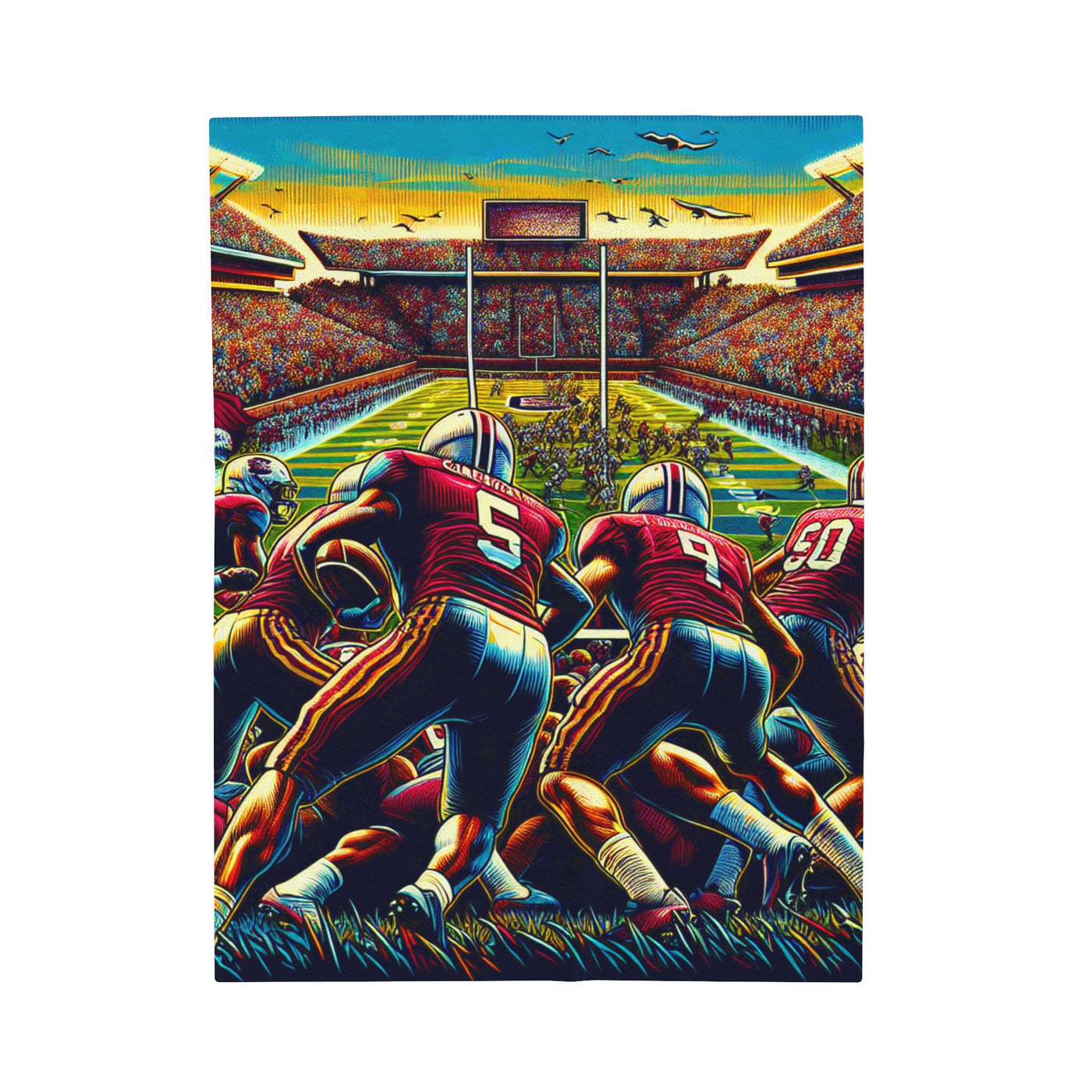 Blanket: Vintage Football Velveteen Plush Blanket (Your Football Team MTO)