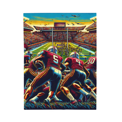 Blanket: Vintage Football Velveteen Plush Blanket (Your Football Team MTO)