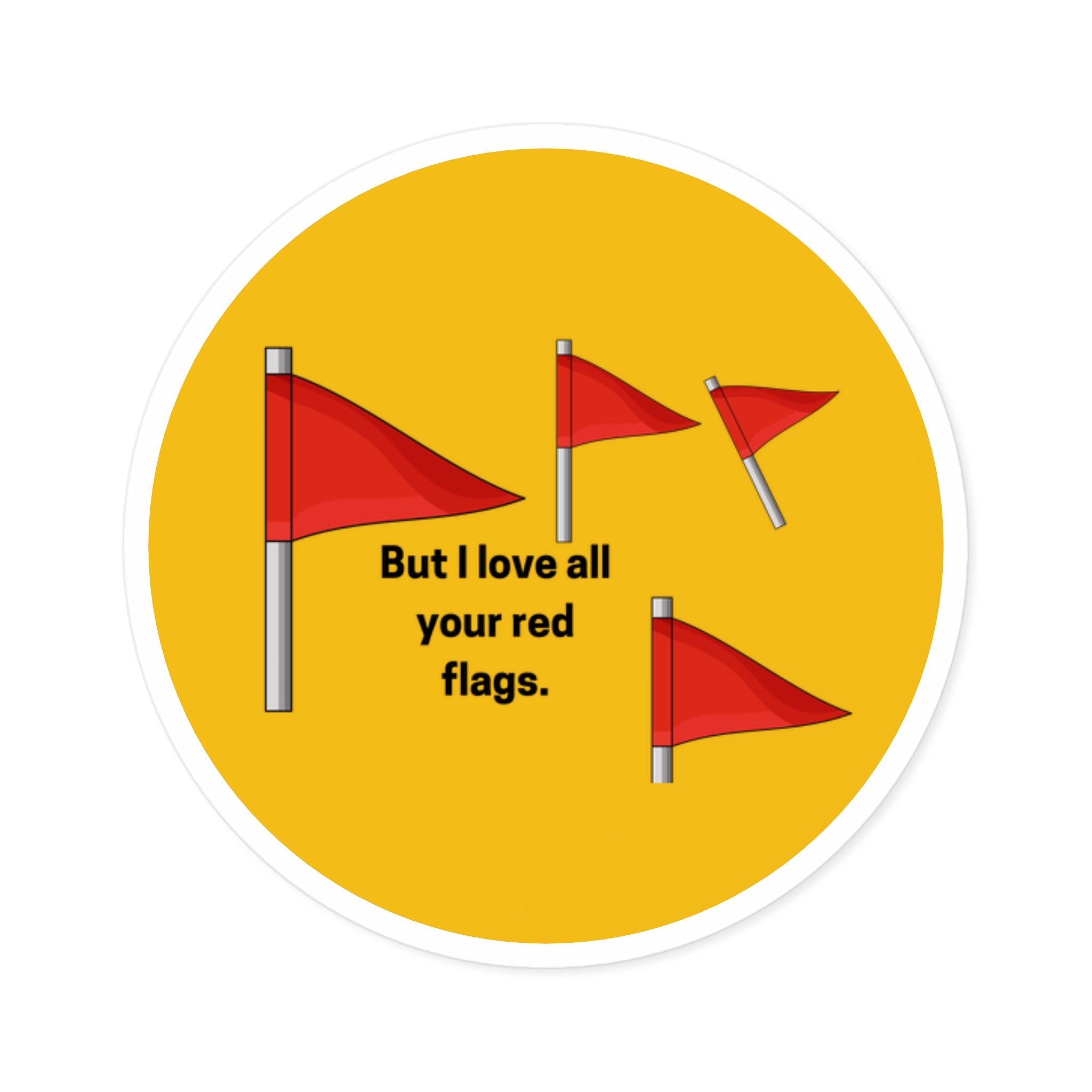 Red Flags Sticker | Durable Vinyl for Cheerful Decor – Artessorize, LLC