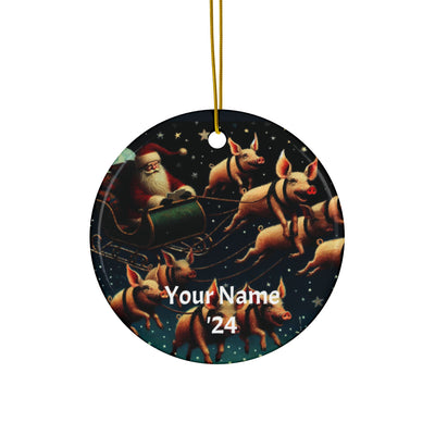 Ceramic Ornaments - When Pigs Fly Personalized Ornament