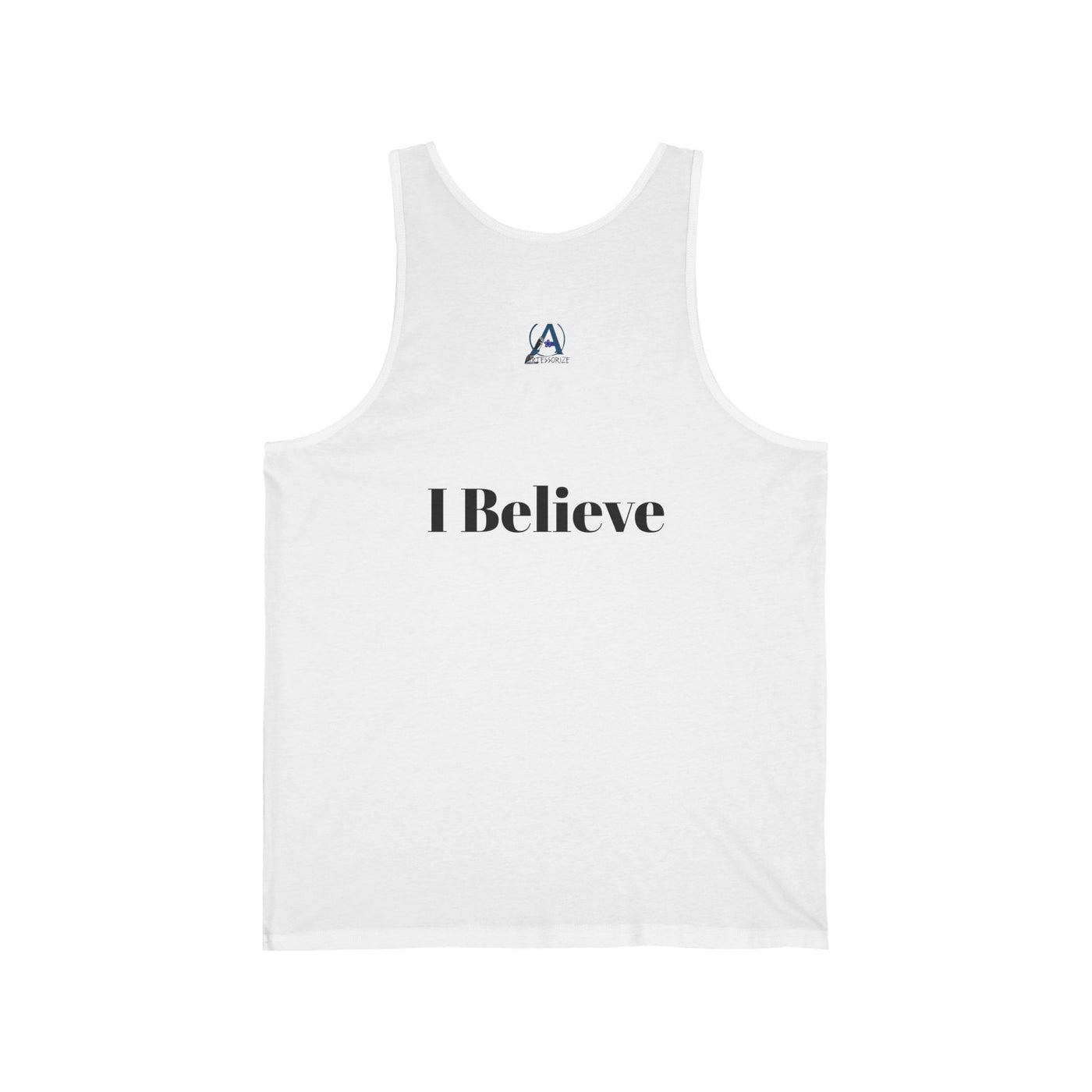 Tank: Bigfoot Fitness - I Believe Unisex Jersey Tank