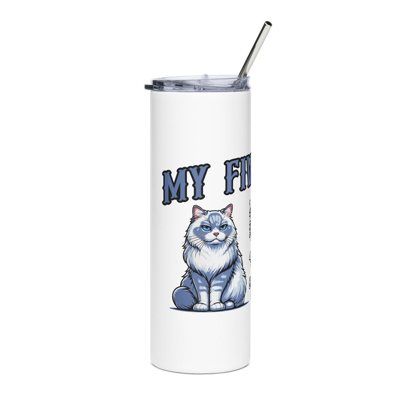Tumbler: Funny Cat Stainless Steel Tumbler, 20oz, Cute Cat Design, Gifts for Cat Lovers, Funny Pet Owner Gifts, Cat-Themed Drinkware