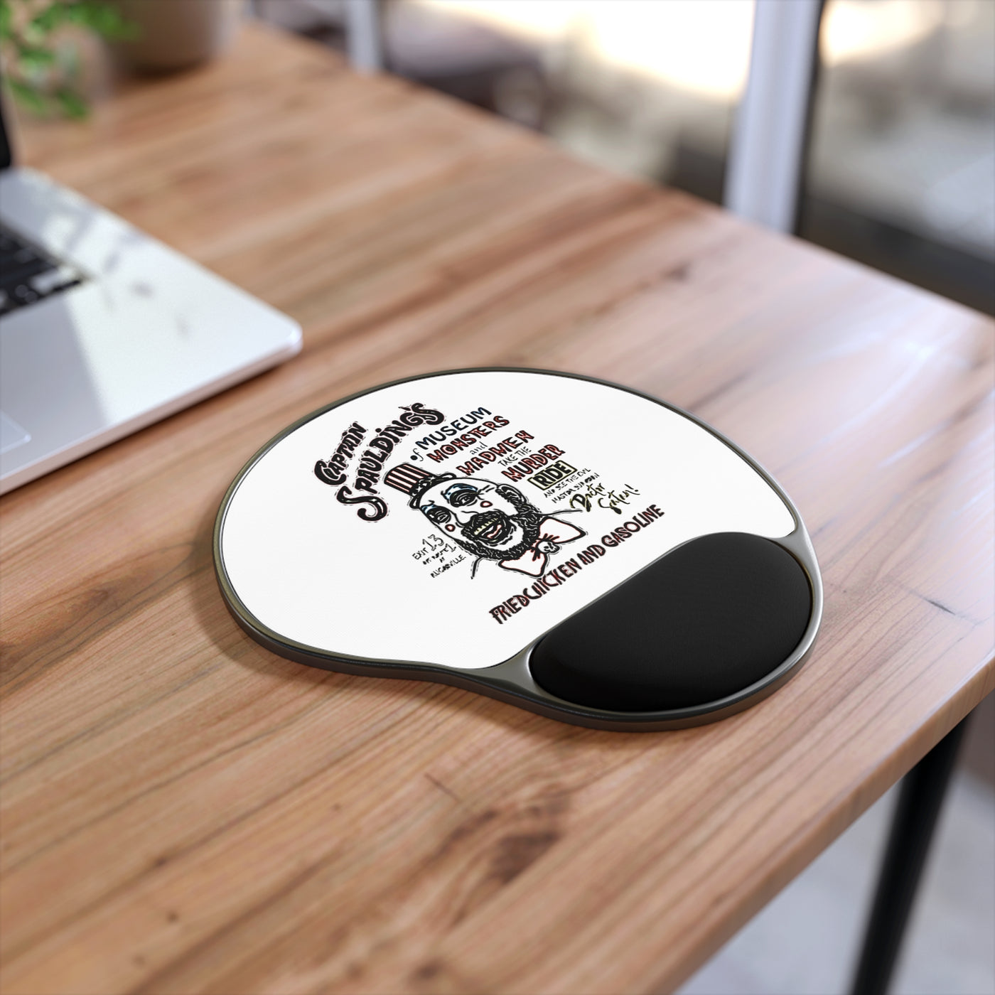 Mouse Pad: Captain Spaulding Mouse Pad with Wrist Rest - Horror Decor, Gaming Accessory, Unique Gift, Office Supplies, Spooky Home Decor