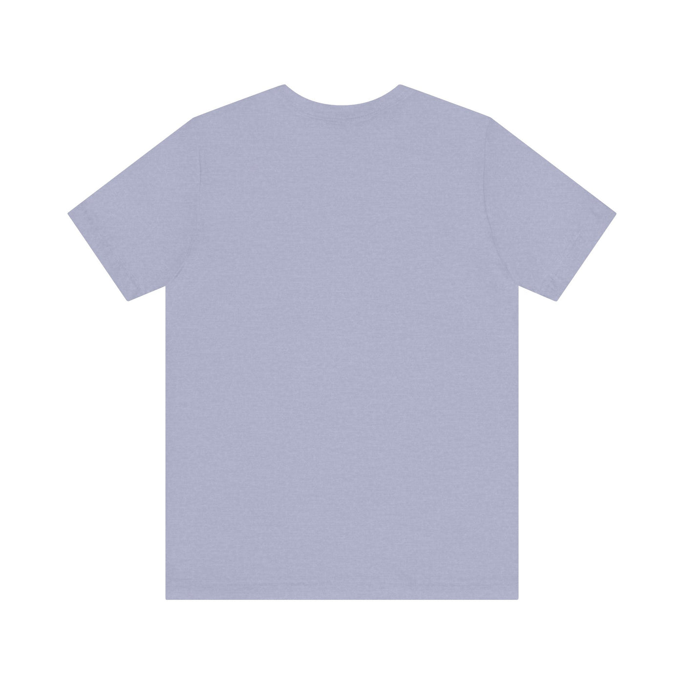 A light purple unisex t-shirt, back view.