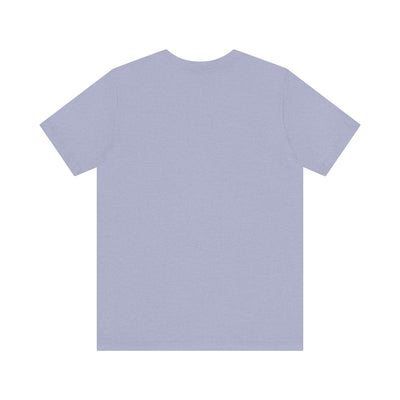A light purple unisex t-shirt, back view.