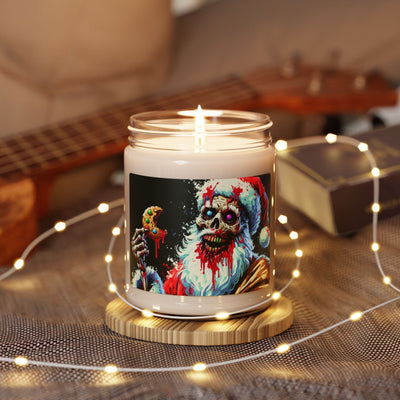 Soy Candle - Funny and Creepy Zombie Santa Design, 9oz