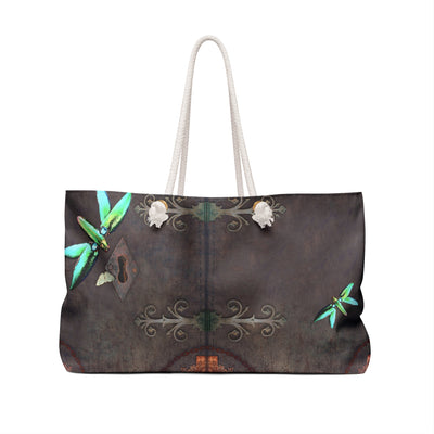 Weekender Bag: I'm an Open Book | Vintage inspired Design | with Dragonfly