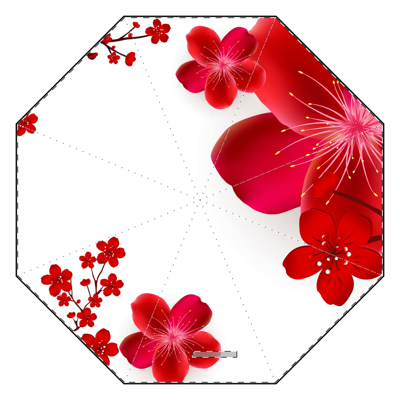 Umbrella: Japanese Cherry Blossoms Semi-Automatic Foldable Umbrella