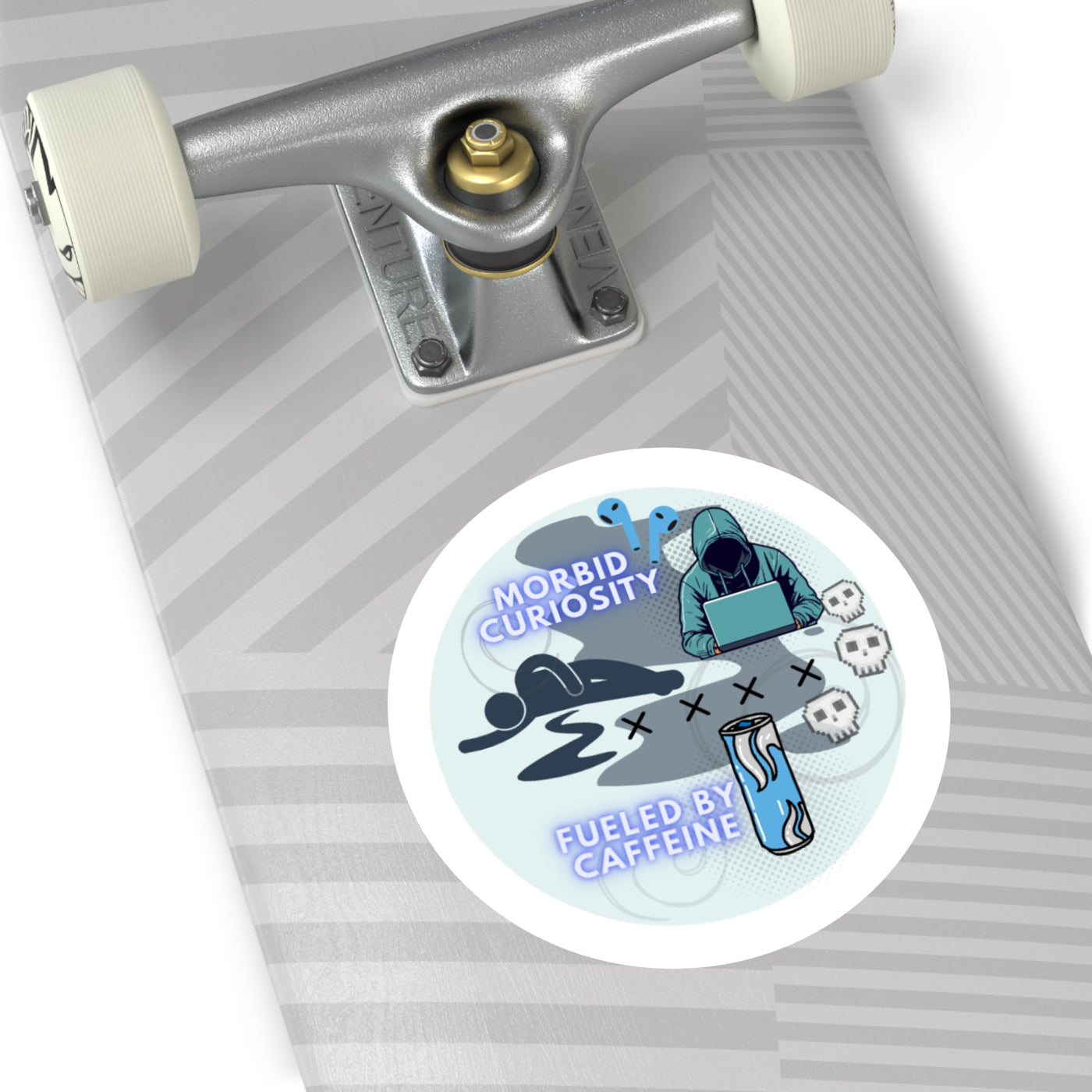 Round Sticker: Morbid Curiosity & Caffeine | True Crime Gear Line