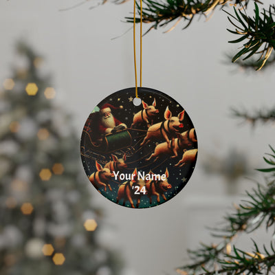 Ceramic Ornaments - When Pigs Fly Personalized Ornament