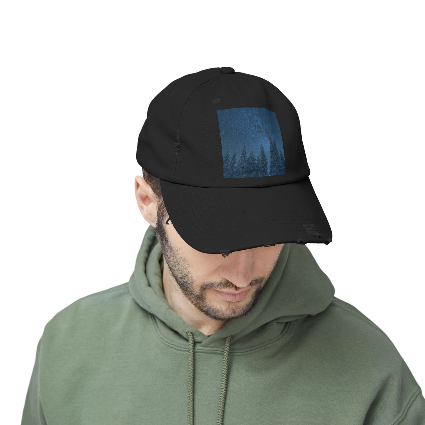 Cap: Night Sky Forest Design | Distressed