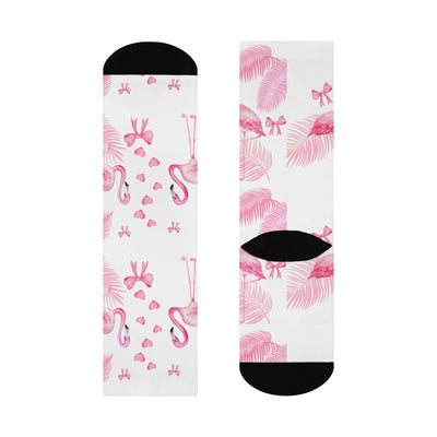 Crew Socks: Pink Flamingo